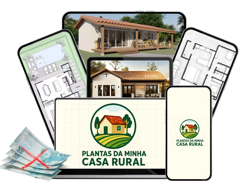 Plantas de casas rurais - Acesse pelo computador, celular ou imprima
